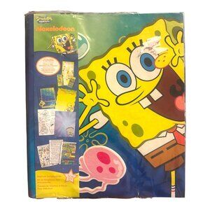 Spongebob Nickelodeon Scrapbook Kit Binder, Paper, Stickers, (Stencils Missing)